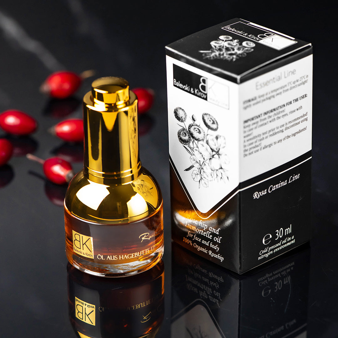 Studené lisovaný olej zo Šípky s olejom z Nezomierky 30 ml Luxus - Biologický produkt